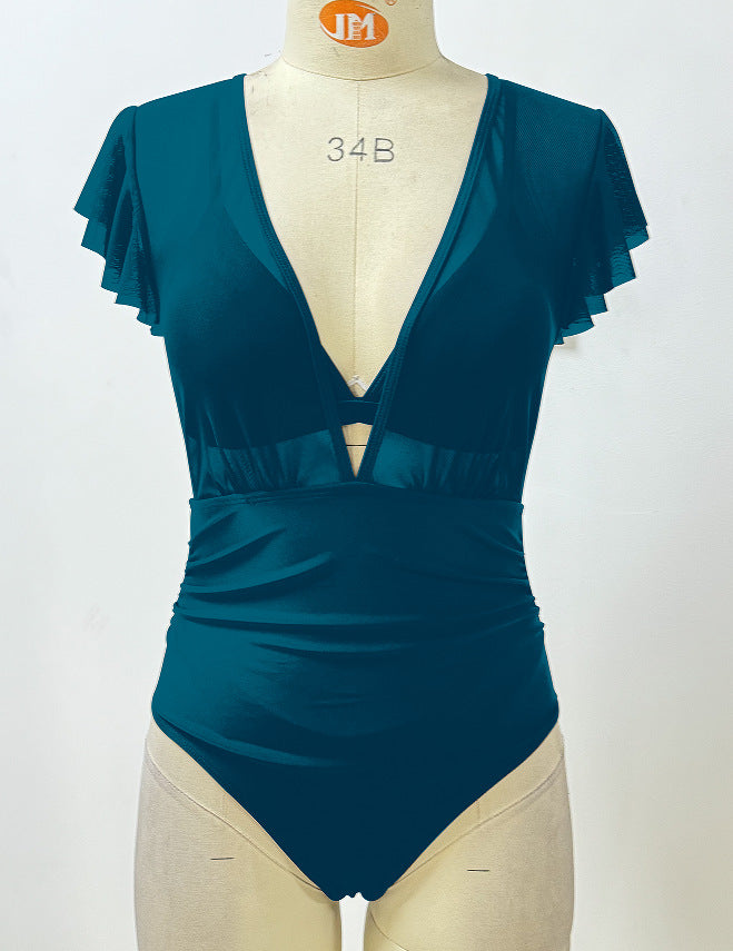 Ladies Stylish Swimsuit with Delicate Ruffle Elements Mune Fashion