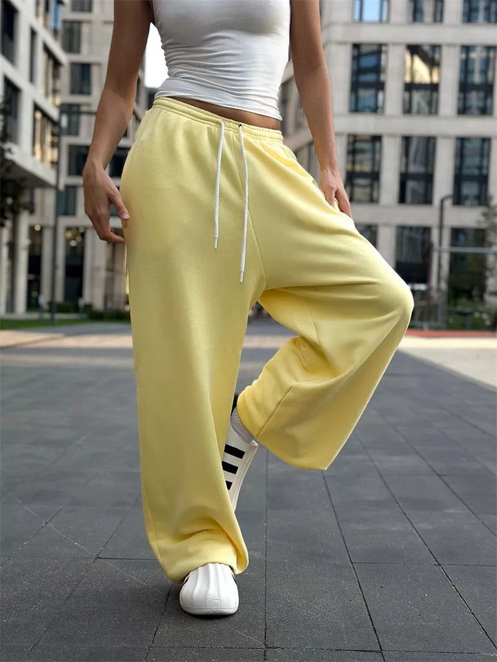 Women's oversized fleece sweatpants with a dropped crotch, drawstring waistband, and casual streetwear fit Mune Fashion