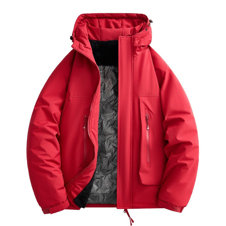 Men's water-repellent padded winter jacket with hood and soft fleece lining Mune Fashion