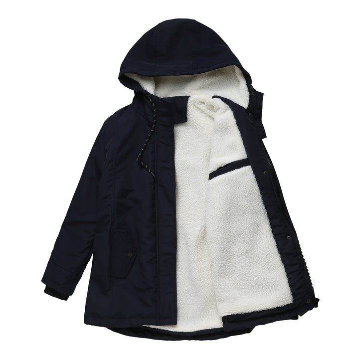 Women nan padded winter parka with teddy fleece lining and hood Mune Fashion