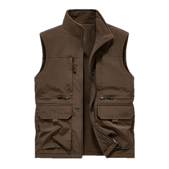 Men's insulated utility vest with warm fleece lining, windproof & multi-pocket Mune Fashion