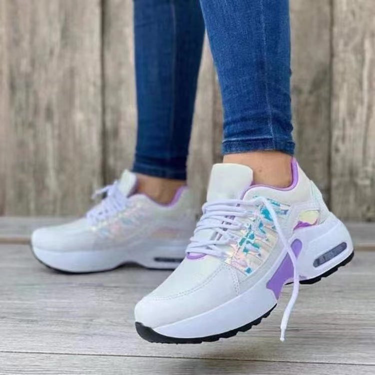 Women’s Platform Sneakers with Air Cushions and Holographic Accents Mune Fashion