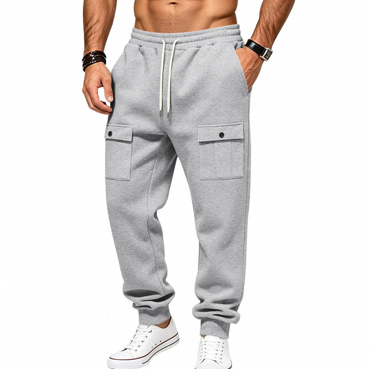 Men's Cargo Jogging Pants with Elastic Waist and Patch Pockets Mune Fashion
