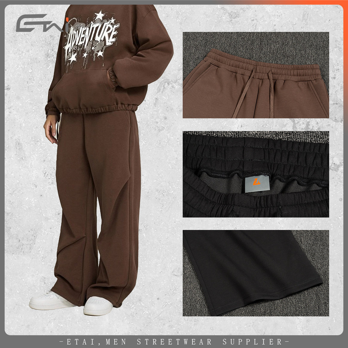 Ladies Wide High-Waist Sweatpants with Elastic Waistband, Drawstring and Wide Leg Mune Fashion