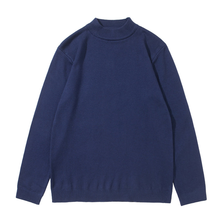 Unisex Minimalist Fine Knit Mockneck with Extra Wide Ribbed Hem Mune Fashion
