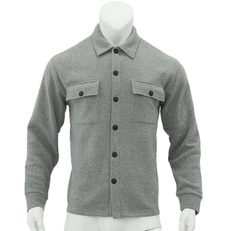Men's wool blend overshirt jacket with flap pockets, concealed button placket, and shirt collar Mune Fashion