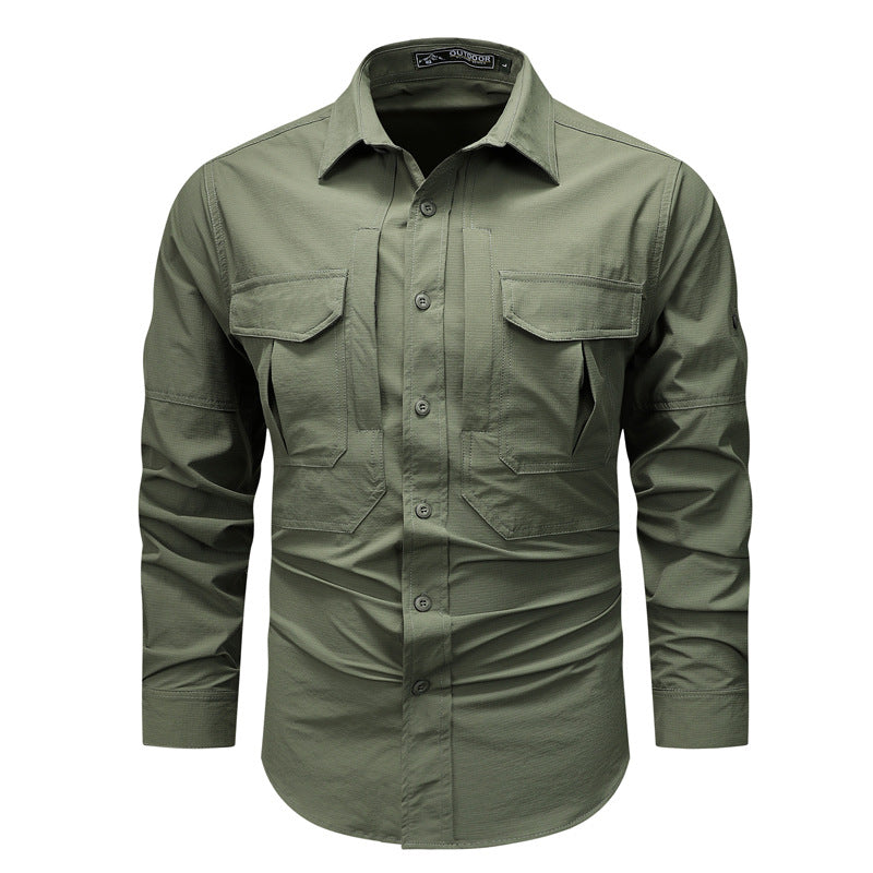 Men's structured overshirt made from breathable ripstop with two flap chest pockets Mune Fashion