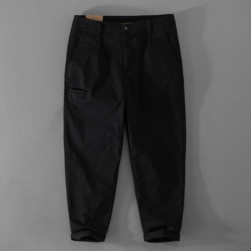Men's Tapered Cotton Chino with Cargo Pocket and Folded Hem Mune Fashion