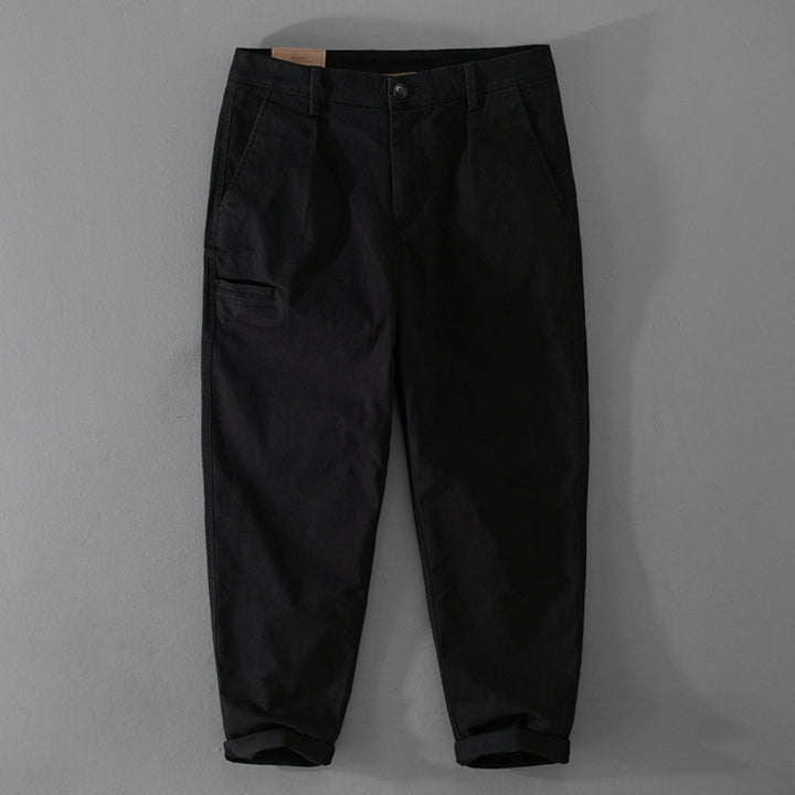 Men's Tapered Cotton Chino with Cargo Pocket and Folded Hem Mune Fashion