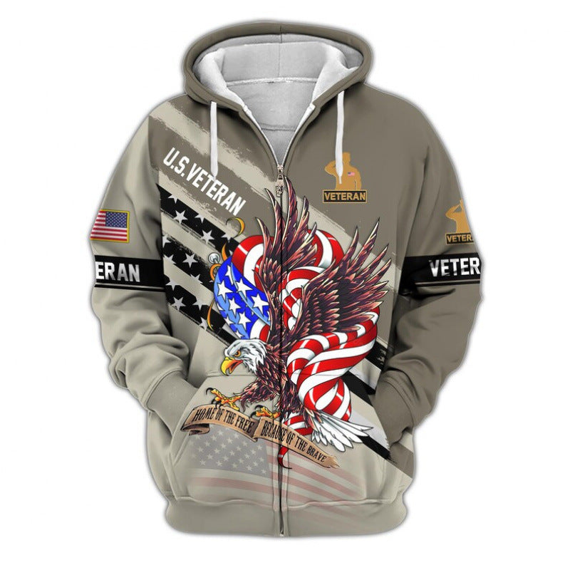 Men's hoodie with American veteran motif Mune Fashion