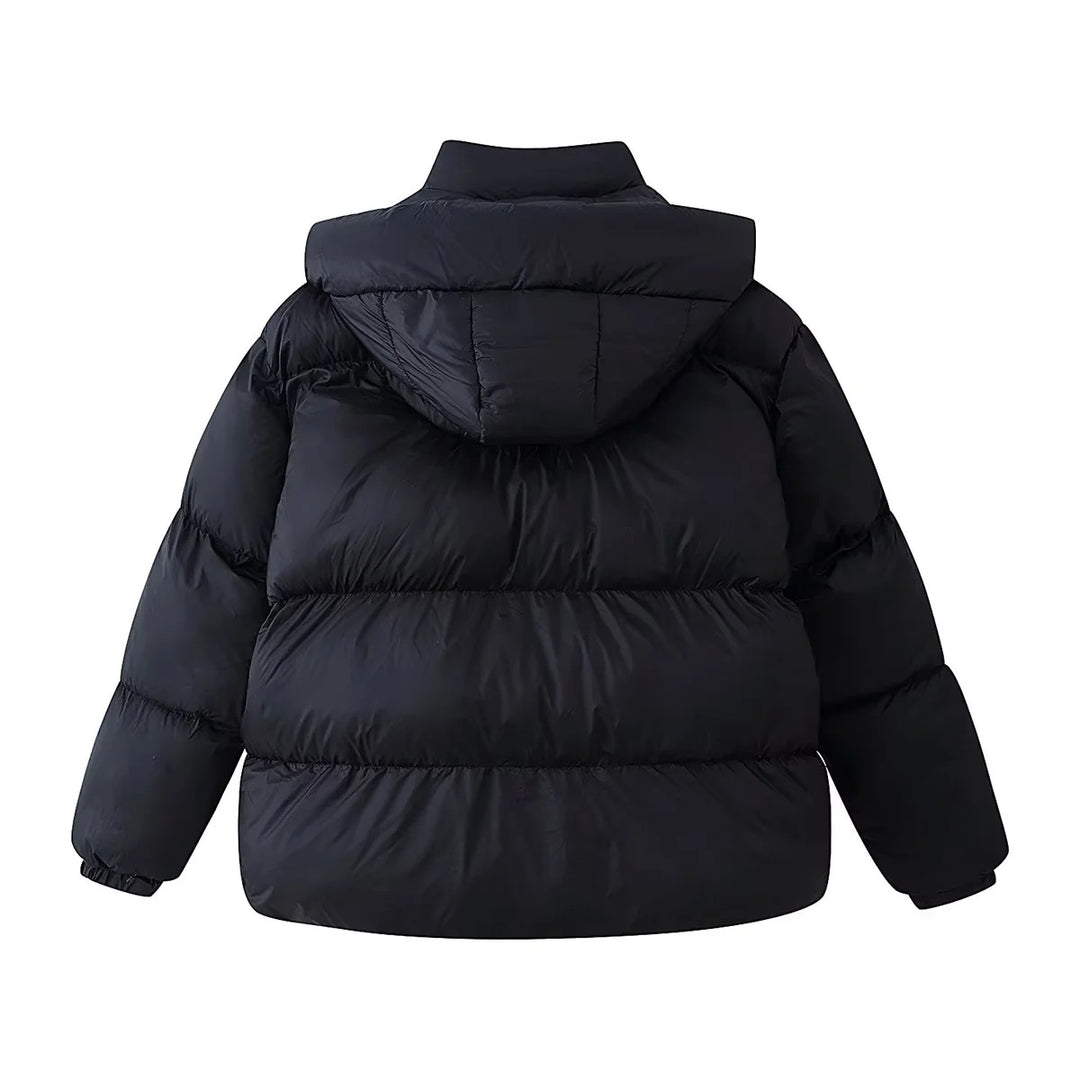Women's oversized quilted jacket with voluminous hood and patch pockets Mune Fashion