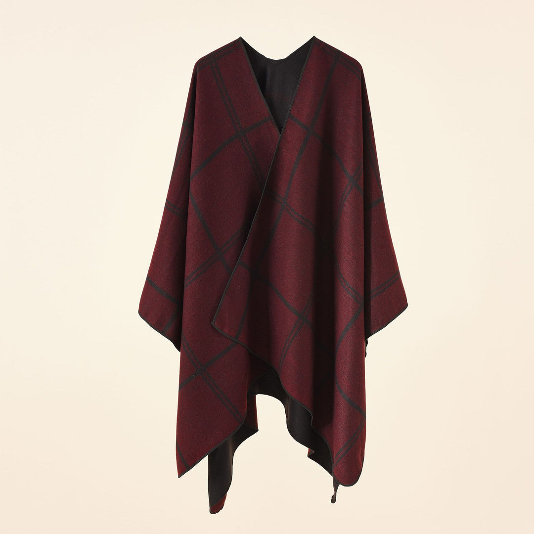 Women Jacquard Poncho with Paisley pattern Mune Fashion