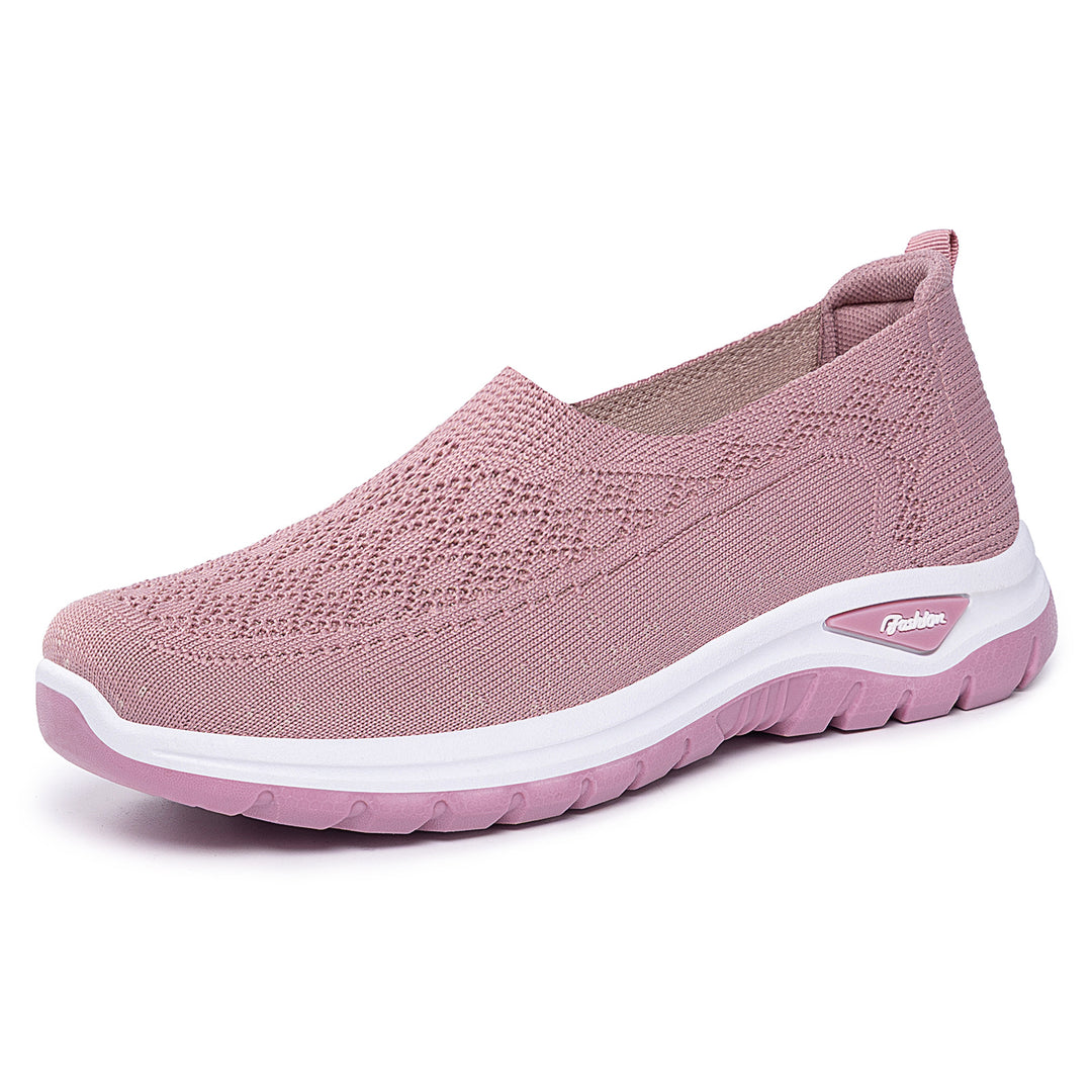 Women's knitted slip-on comfort walker with memory footbed, elastic sock entry and non-slip profiled sole Mune Fashion