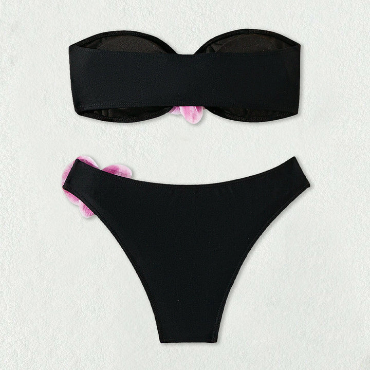 Women's bandeau bikini with elegant orchid accents Mune Fashion