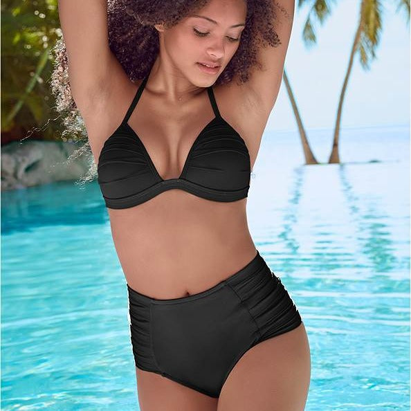 Women High-Waisted Bikini with Feminine Ruffle Design Mune Fashion