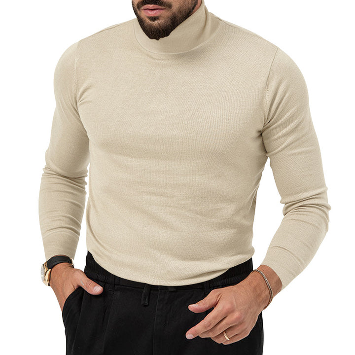 Men's Slim-Fit Turtleneck Sweater Fine Knit with Stretch, Slim Silhouette and Ribbed Cuffs Mune Fashion