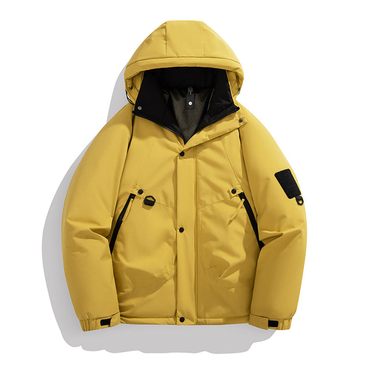 Men's Padded Hooded Jacket in Utility Style with Multi-Pockets and Adjustable Hem Mune Fashion