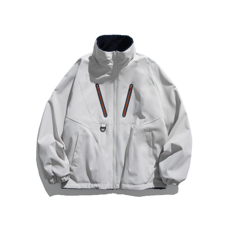 Unisex Lightweight Tech Softshell Jacket with Stand-up Collar, Water-repellent Membrane and Utility Pockets Mune Fashion