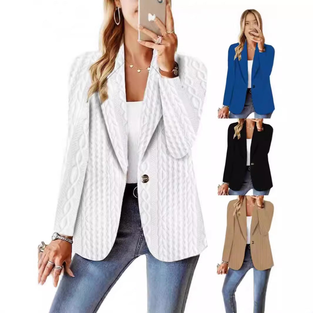 Women's Oversized Blazer with Shawl Collar, Single-button Closure and Structured Look Mune Fashion