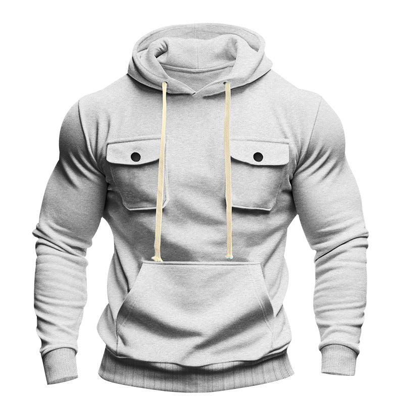 Men's urban hoodie with chest flaps, kangaroo pocket, and athletic fit Mune Fashion