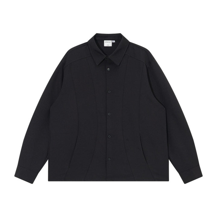 Unisex Boxy Shirt Jacket with minimalist dividing seams and concealed pockets Mune Fashion