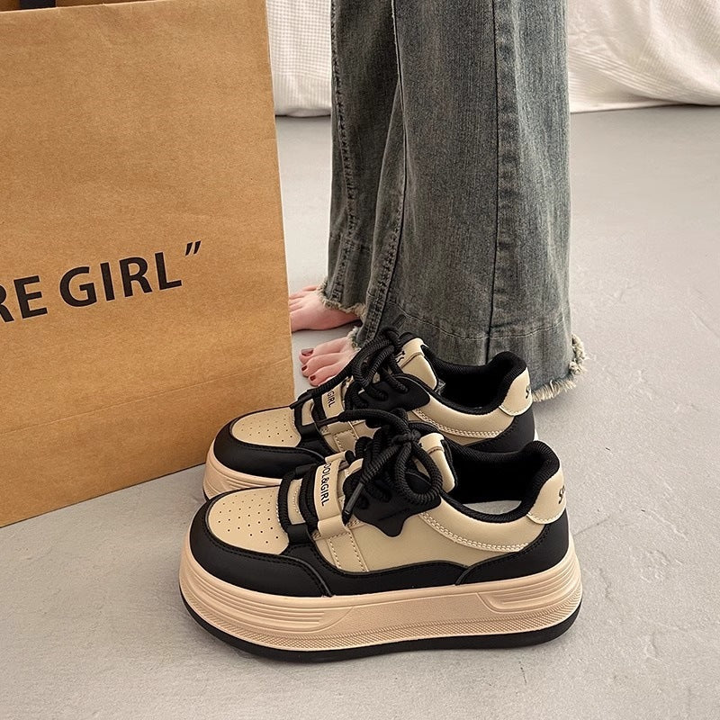 Women's Sporty Platform Sneakers with Elastic Laces and Cushioned Sole Mune Fashion