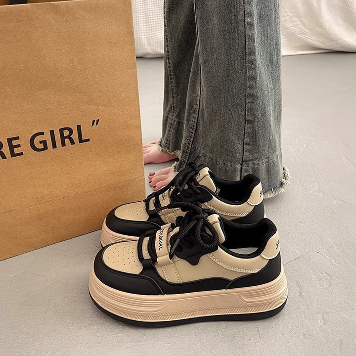 Women's Sporty Platform Sneakers with Elastic Laces and Cushioned Sole Mune Fashion