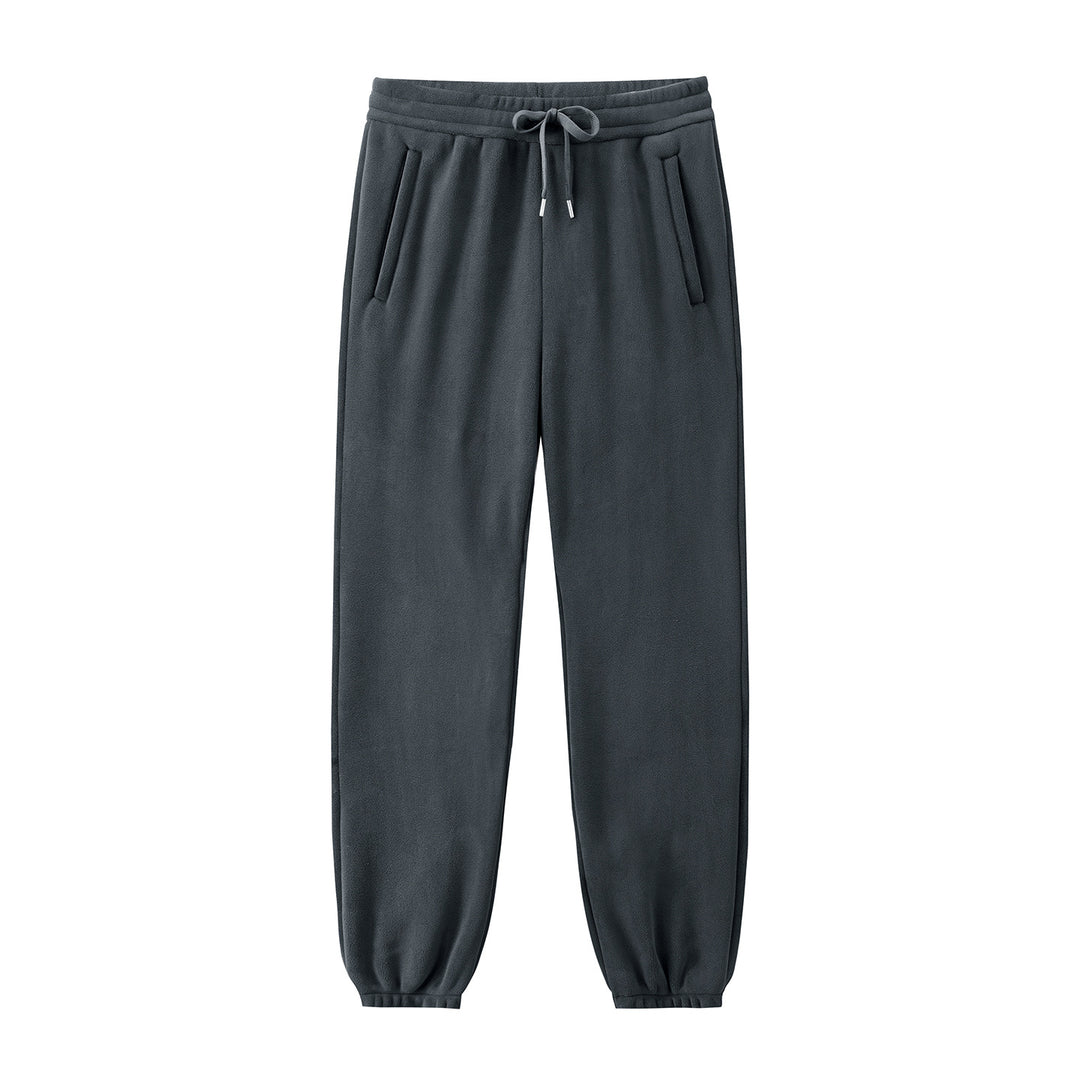 Men's Fleece Jogging Pants with Elastic Waistband, Drawstring and Ribbed Cuffs Mune Fashion