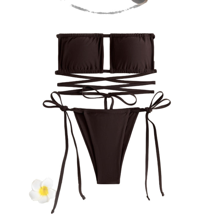 Ladies Bandeau Bikini Set with fashionable wrap design Mune Fashion