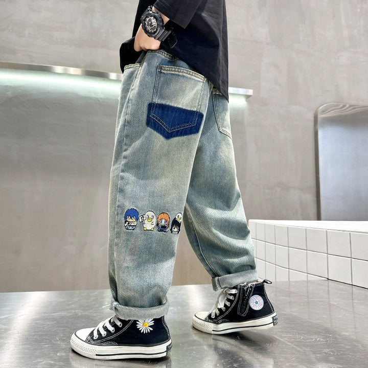 Unisex trendy Baggy Jeans with creative embroidery Mune Fashion