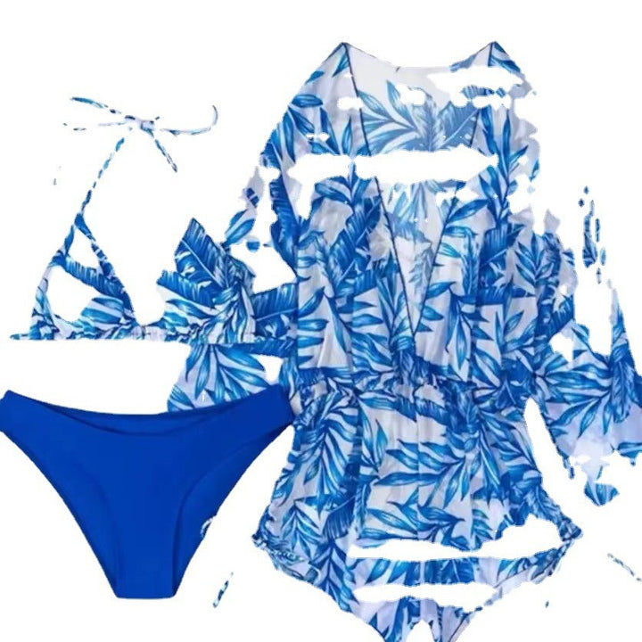 Women's swim set with floral wrap top and triangle bikini Mune Fashion