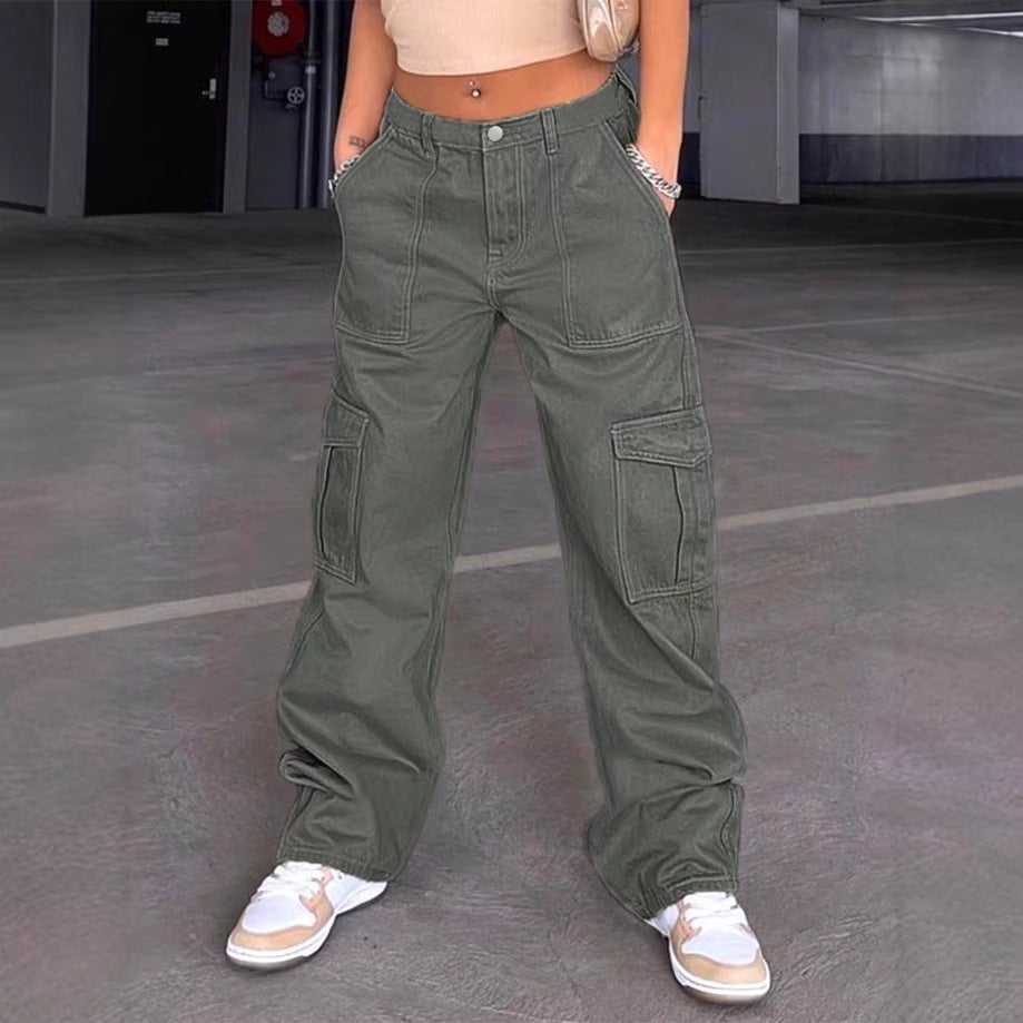 Women’s cargo pants with wide leg, high waist and utility pockets Mune Fashion