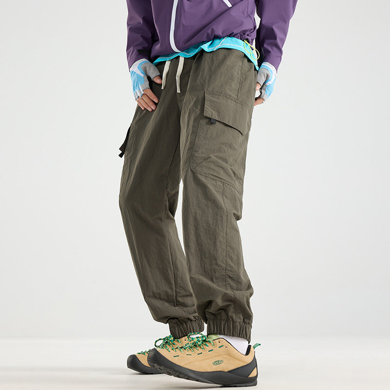 Men's Lightweight Utility Cargo Pants made of Ripstop with Elastic Hem and Multiple Pockets Mune Fashion
