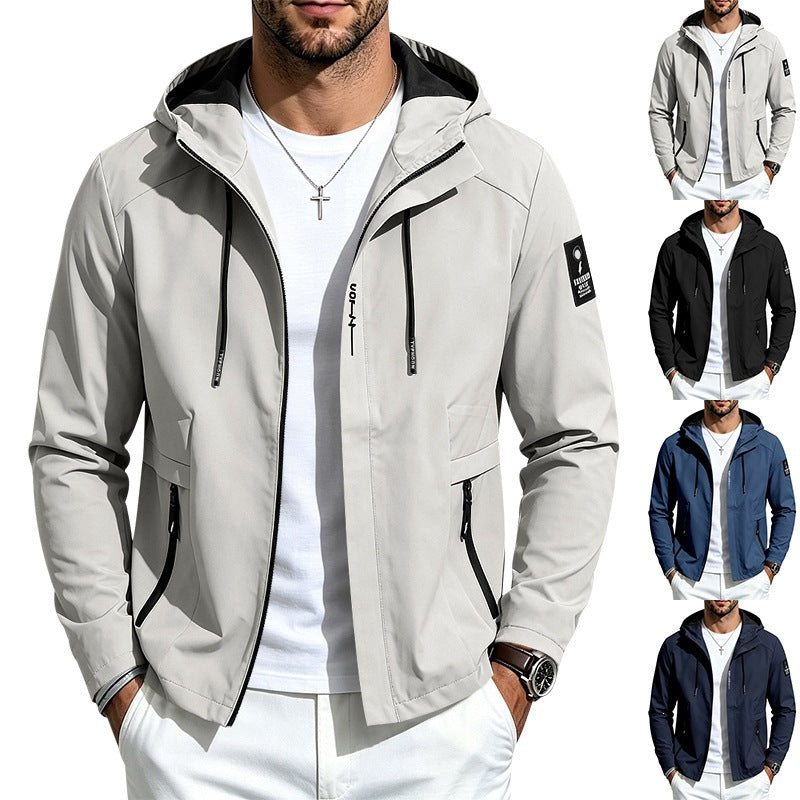 Men's Waterproof Softshell Jacket with Hood and Zipper Pockets Mune Fashion