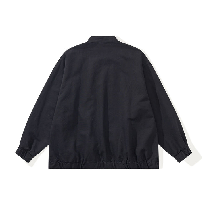 Unisex Stylishly Cut Canvas Zip Jacket with Stand-Up Collar, Drawstring Hem and Utility Pockets Mune Fashion