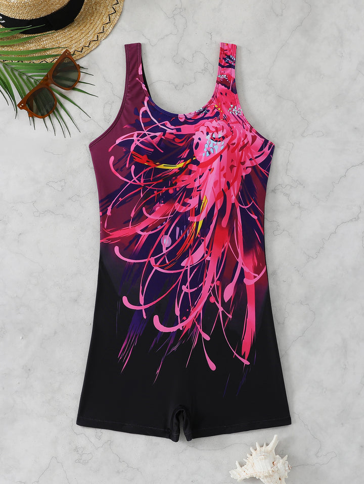 Women's sporty swimsuit with dynamic art design Mune Fashion