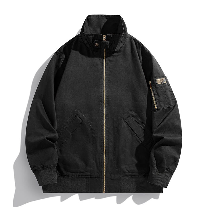 Men's bomber jacket in pilot style with quilted inner lining and sleeve zipper pocket Mune Fashion