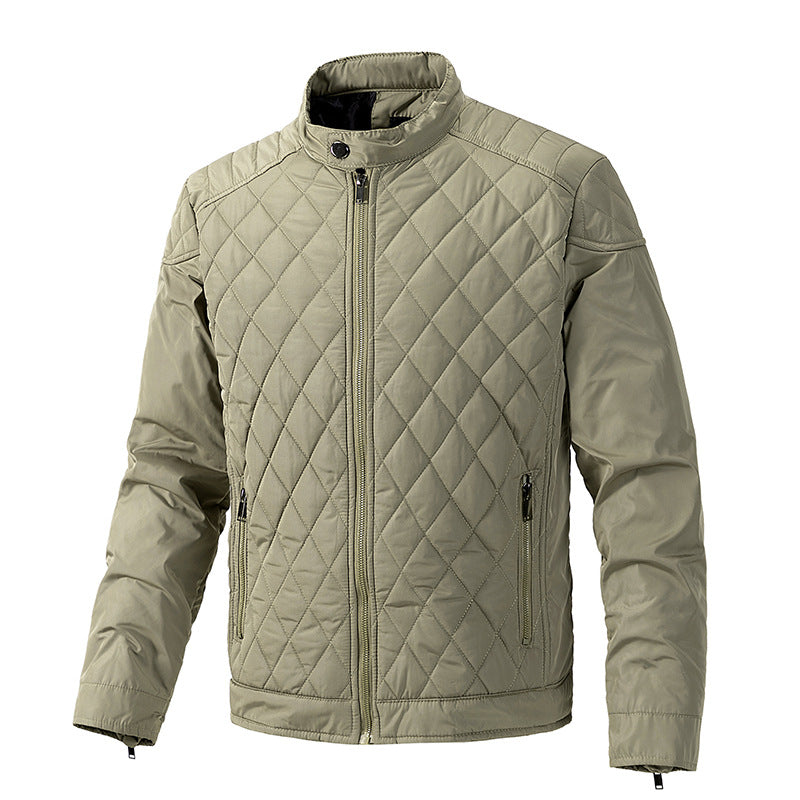 Men's quilted lightweight thermal jacket with stand-up collar and zipper Mune Fashion