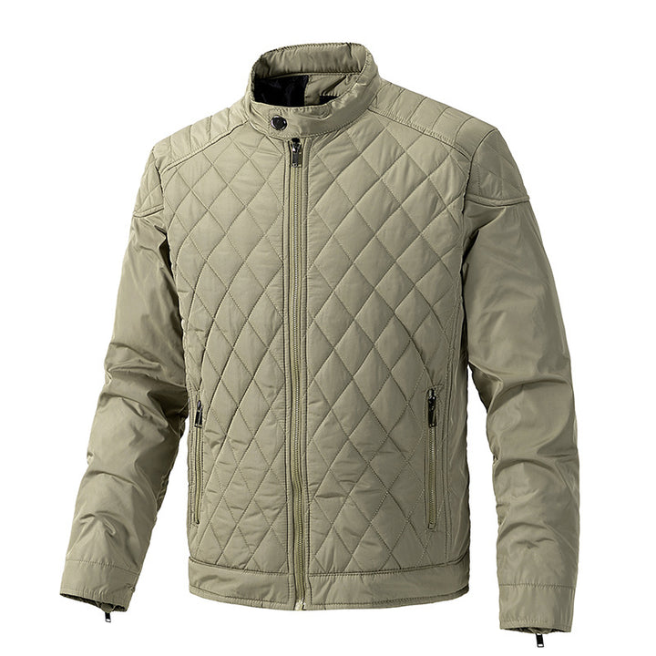 Men's quilted lightweight thermal jacket with stand-up collar and zipper Mune Fashion