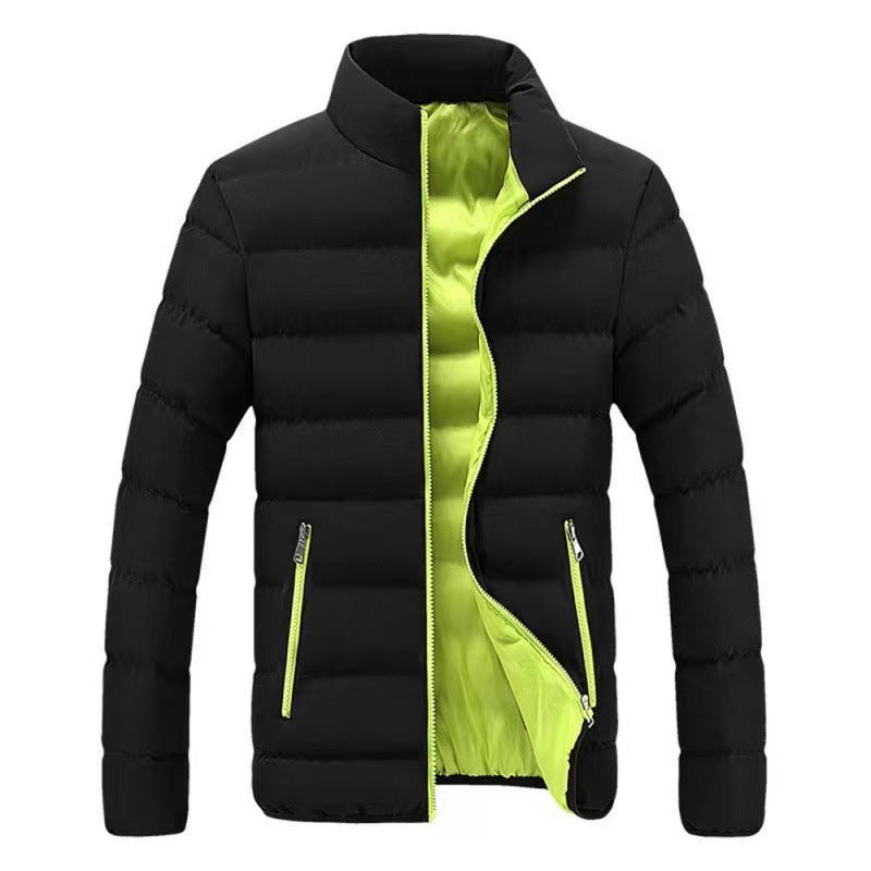 Men's quilted thermal jacket with high stand-up collar and water-repellent outer shell Mune Fashion