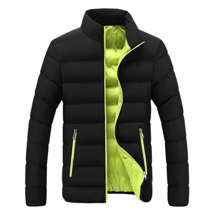 Men's quilted thermal jacket with high stand-up collar and water-repellent outer shell Mune Fashion