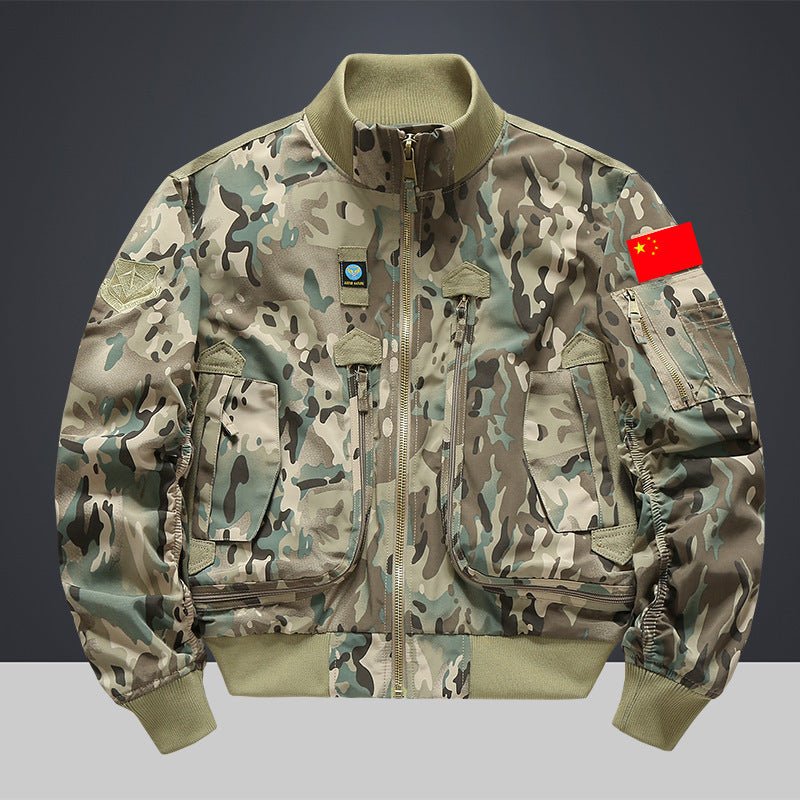 Men's Fashionable Bomber Jacket with Multiple Pockets Mune Fashion