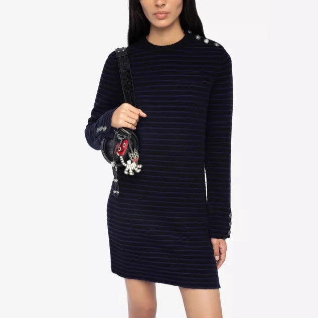 Women’s Casual Knit Dress with Button Details Mune Fashion