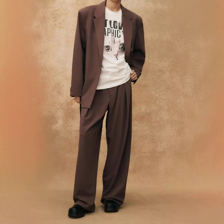 Women's High-Waisted Palazzo Pants with Front Tucks and Wide Leg Mune Fashion
