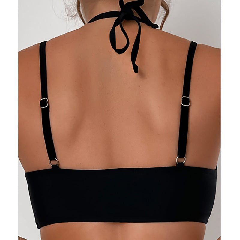 Women Cropped Bustier with Fashionable Ring Detail Mune Fashion