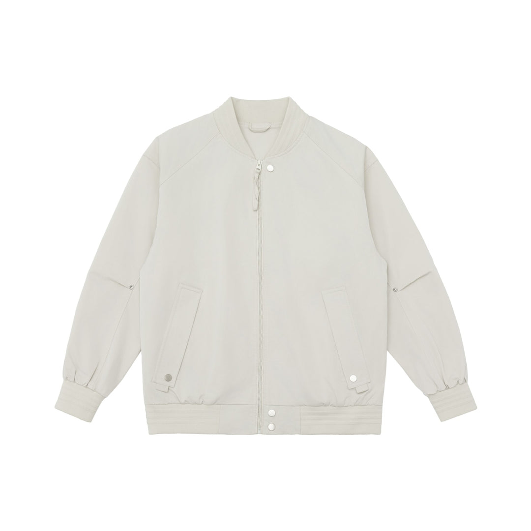 Men's Boxy Bomber Jacket with Stand-Up Collar, Concealed Zippers and Flap Pockets Mune Fashion