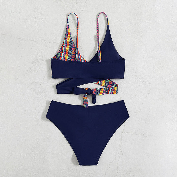 Women's triangle bikini set with fashionable wrap design Mune Fashion
