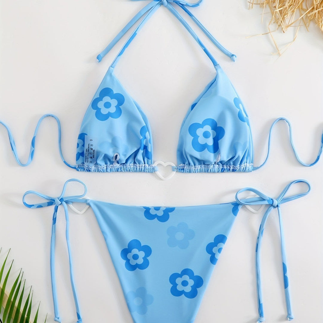 Women Flower Pattern Bikini Mune Fashion