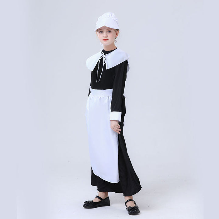 Girl nostalgic maid costume Mune Fashion