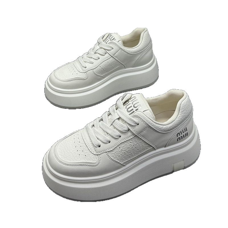 Women's Stylish Platform Sneakers made of durable leather with a minimalist design Mune Fashion